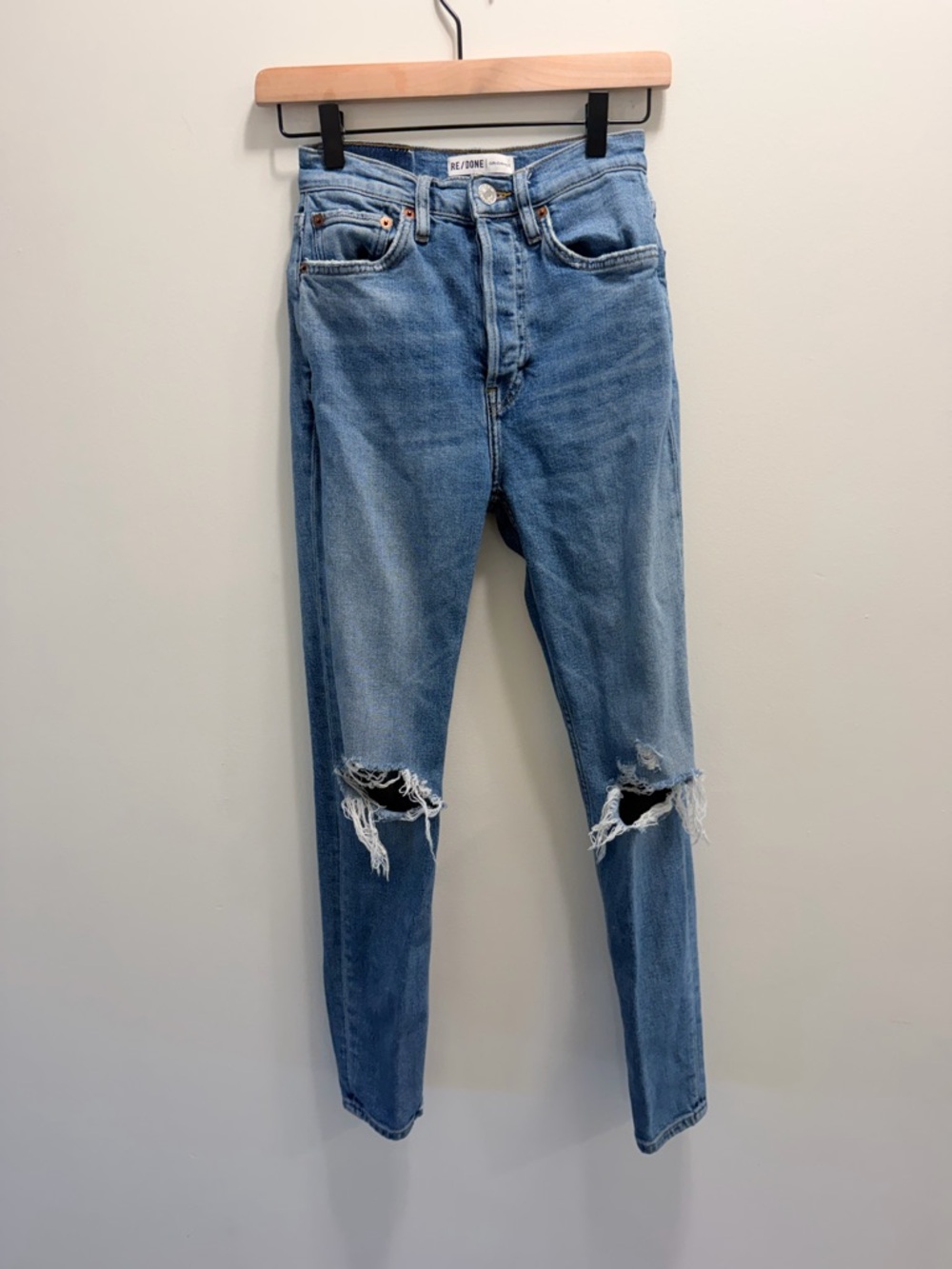 RE/DONE Originals Distressed High-Rise Jeans – Size 25 - Picture 2 of 6